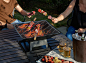 LIVIVO Outdoor Garden Fire Pit Firepit Brazier Burner Square Stove with Protective Mesh Spark Guard Cover Outdoor Heater With BBQ Grill: Amazon.co.uk: Garden & Outdoors