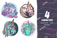 透明png 可爱的独角兽免抠素材 : 独角兽是神话故事中的虚拟生物，未来软件园为大家带来一套可爱的独角兽免抠素材，其中包含多种不同的卡通独角兽免抠素材，适用于插画、标签、信纸、宣传单等。