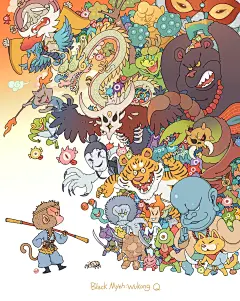 黑神话悟空Q版海报 - 小红书