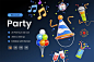 Party 3D Icon Pack 20款活动派对庆典装饰元素3D图标icon设计素材png免抠图片_UIGUI