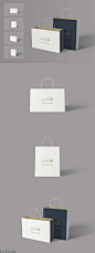 购物袋纸袋品牌包装设计样机下载[PSD]