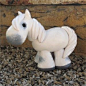 white / gray painted clay horse by SpottedHorseKorral on Etsy