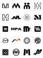 100个英文字母LOGO设计-M