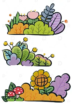 扁平风花丛画高清模板免费下载-趣麦麦图
