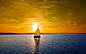 苏梅岛，涛岛（Koh Tao）帆船，日落