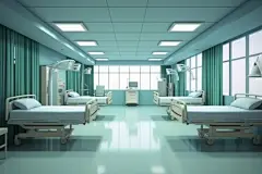 加护病房医疗病房医院场景摄影图