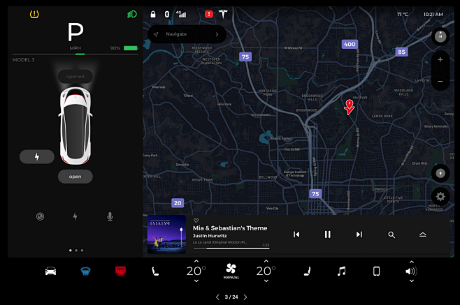 Tesla-Model-3特斯拉UI界面...