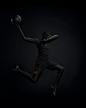 Black Series : This is a Nike test shoot featuring both basketball and soccer. Everything on set was painted black, including the model.