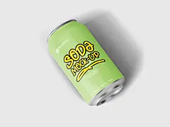 饮料罐子贴图样机易拉罐样机