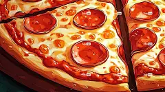 披萨小吃美味美食插画手绘