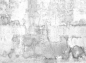 将水泥墙面的背景抽象为灰色的混凝土纹理进行室内设计，白色的废石水泥或混凝土刷墙纹理，白色的水泥石混凝