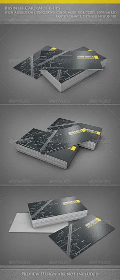 Business Card Mock-ups V1 名片设计展示模板提案贴图素材源文件-淘宝网