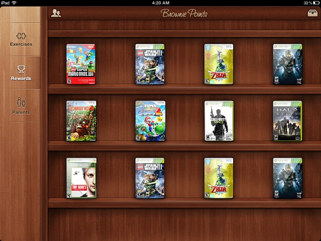 iPad Shelf木质书架界面设计-花瓣网