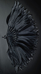 A black organza fan, Chanel, circa 1920. Celluloid mounts. #Chanel #ArtDeco #fan