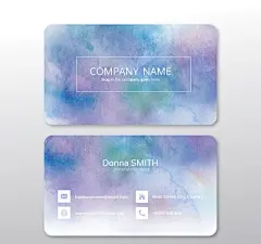 水彩绘商务名片