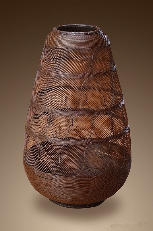 竹编艺术日本竹艺大师中臣一的竹编竹艺作品创意画报哇噻网