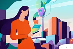 一组几何简约扁平风插画 - 优优教程网 - 自学就上优优网 - UiiiUiii.com : 来自设计师 Janis Andzans 的扁平几何插画作品，画面丰富而和谐，装饰感强，在追求剪影的同时，又不失人物情感细腻的传达，其中很多细节都适合运用到商业插画中。