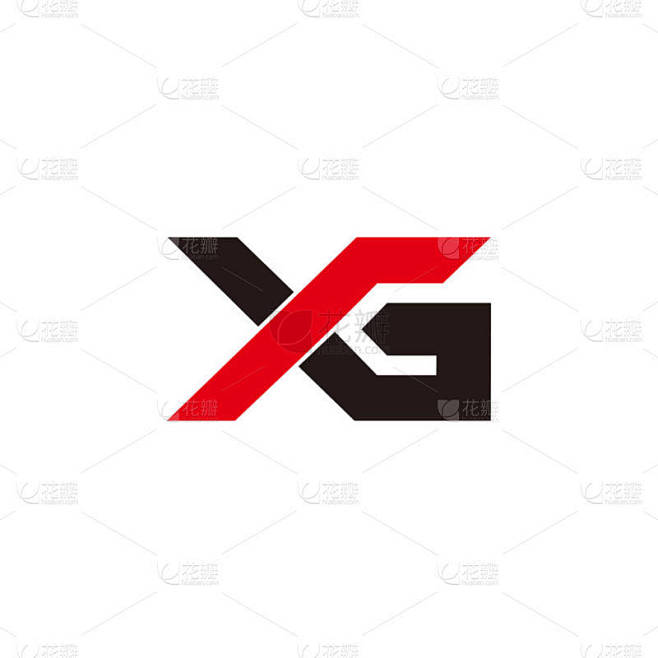 抽象字母rg简单的几何标志向量