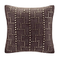 Faux Suede Studded Square Pillow