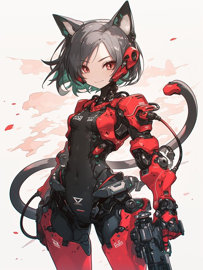 左利きの猫耳サイボーグガール Left-handed cat-eared cyborg girl #AIねこみみ #AIArtwork #AI ...