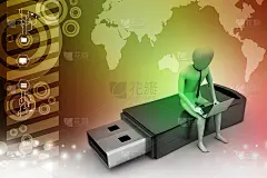 3d人和笔记本电脑坐usb