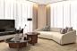 【客厅】：色调以乳白色为主，沙发、地毯、窗帘都让人感觉非常温馨。