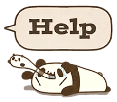 气球和熊猫（英文）贴纸#2569423