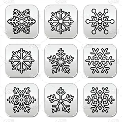 雪花飘飘，冬钮扣黑白套