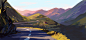 Landscapes, Cécile Carre : Color and background studies