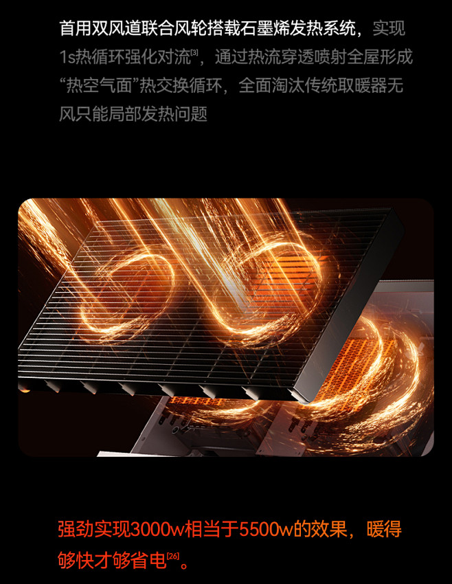 聚普森取暖器家用节能石墨烯浴室取暖神器全...