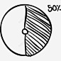 圆平面百分之50素描图标 页面网页 平面电商 创意素材