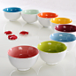 嘉润瓷8色装色釉圆饭碗小面碗餐具组
