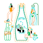 Perrier : Illustrations to promote Perrier in social networks, 2015.