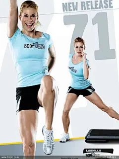 动感时尚运动人物 踏板操海报图片