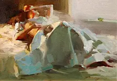 旅美画家(zhaoming wu )吴兆铭的几幅作品 - 守着肉骨头的狗 - 坚守着守望的博客