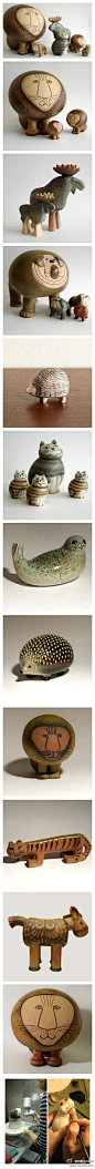 求是设计会网质朴而栩栩如生的陶瓷小动物，来自瑞典陶艺家Lisa Larson