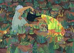 看看鸭采集到插画手绘