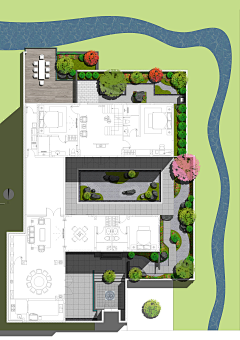 大漠判官16采集到别墅庭院平面图