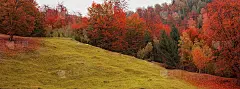 秋色山水，景色优美，色彩斑斓