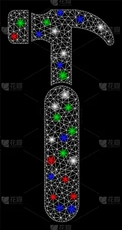明亮,铁丝网,斑点,计算机网络,拔钉锤,白色,红色,点燃,发光,照亮