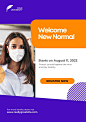 Purple Orange Dynamic University Welcome New Normal (Poster)