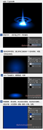 #ps教程# 巧用Ps制作梦幻蓝色光束腾起效果，游戏的光束特效的处理思路及方法，值得借鉴学习，转需~
