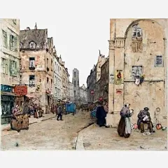 欧式建筑街景插画_新图网 https://ixintu.com 欧式建筑 街景 手绘 插画 欧式 建筑 街景手绘 欧美街道