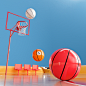 Billiard Hop : This is a combination between Basketball and Billiards, this imaginative game was made possible through 3D art. Compositions capture different modalities of the game and core moments like: Game Start, Penalty and Score.