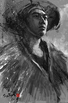 台湾女插画师Jungshan水墨风格插画