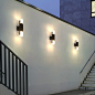 方形户外楼梯过道防水亚克力壁灯现代双头创意外墙灯庭院阳台壁灯-淘宝网