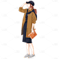 手绘-时尚穿搭女性人物插画5