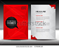 Red cover design Annual report template, brochure flyer, polygon background, portfolio, Leaflet, presentation, book, booklet, catalog, magazine ads, newsletter, poster