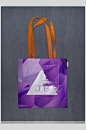 紫色三角购物袋样机