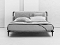 Double bed with upholstered headboard GAUDÌ by Flou